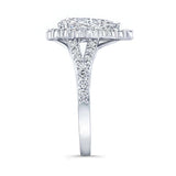 3 Carat Halo Pear Shape Moissanite Ring