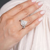 3 Carat Halo Pear Shape Moissanite Ring Set
