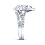 3 Carat Halo Pear Shape Moissanite Ring Set