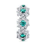 Floral Blue And White Diamond Eternity Band