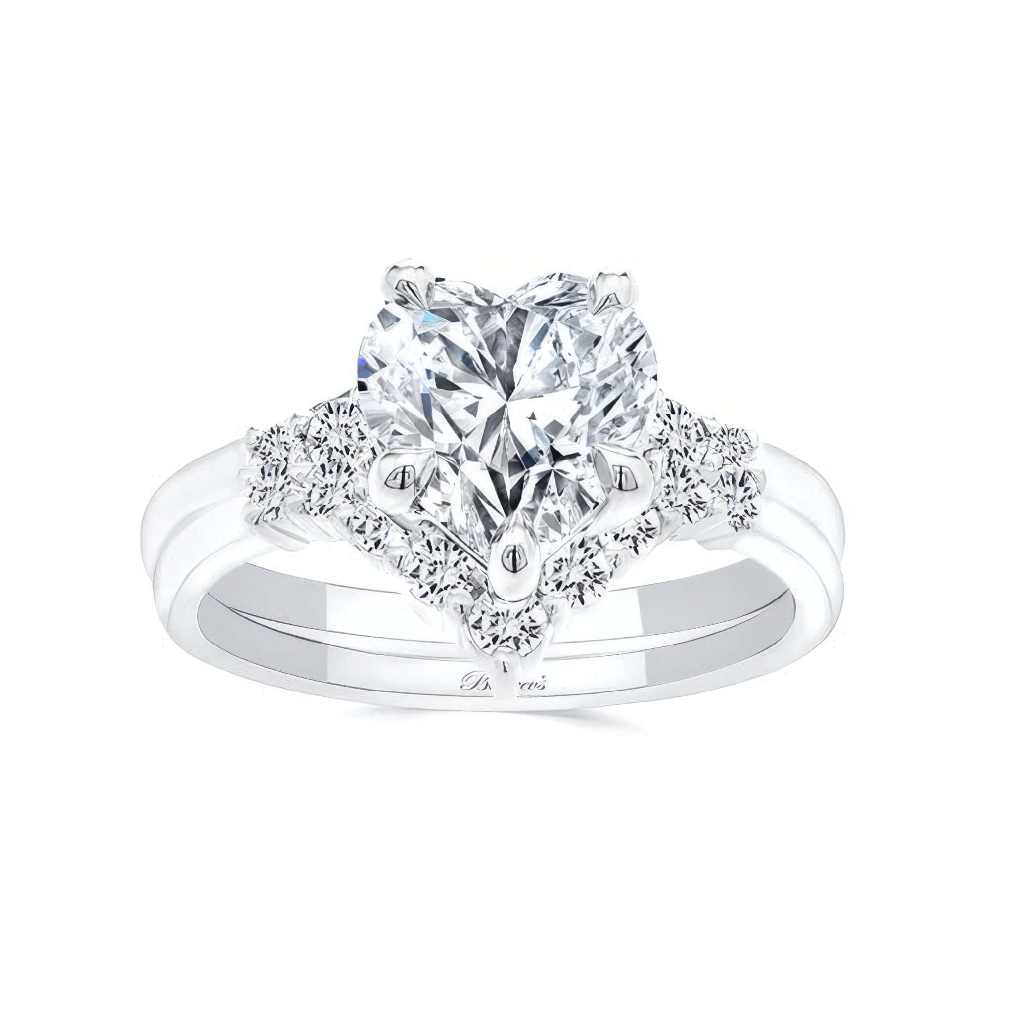 Modern Carat Heart Shape Moissanite Wedding Ring Set – Barkev's