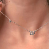 Lab Diamond Butterfly Necklace