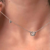 Lab Diamond Butterfly Necklace
