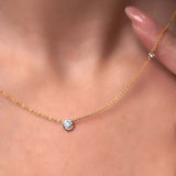 Bezel Set Lab Diamond Necklace