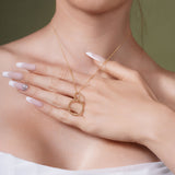 Vermeil Double Beaded Circle Necklace