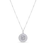 Zodiac Necklace featuring a medallion with a zodiac symbol, suspended from a sleek bar chain, 16-18 inch adjustable length.