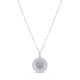 Zodiac Necklace featuring a lion symbol in a textured medallion design on a sleek bar chain.