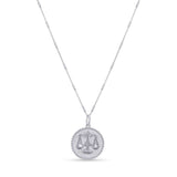 Zodiac Necklace featuring a medallion with a scales symbol on a sleek bar chain, perfect for celebrating your star sign.