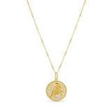 Zodiac Necklace featuring a medallion with zodiac symbol on a sleek bar chain, adjustable length for personalized styling.