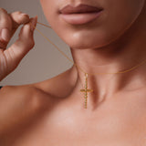 Vermeil Beaded Cross Necklace