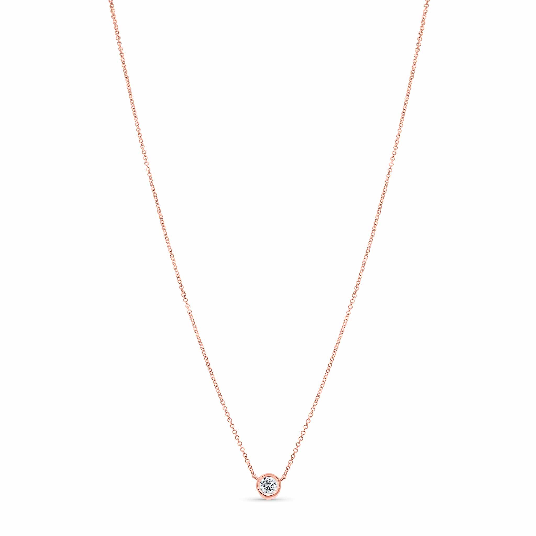 Half Carat Lab Diamond Necklace featuring a bezel-set 0.5 carat lab-grown diamond on a delicate chain.
