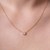 Half Carat Lab Diamond Necklace featuring a bezel-set 0.5 carat lab-grown diamond on a delicate chain.