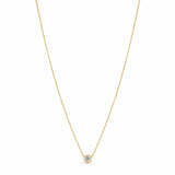 Half Carat Lab Diamond Necklace with a bezel-set 0.5 carat lab-grown diamond on a delicate gold chain.