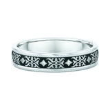 5mm White Gold Ornate Pattern Diamond Wedding Band