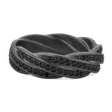 7mm Braided Tantalum Black Diamond Wedding Band