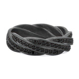 7mm Braided Tantalum Black Diamond Wedding Band