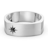 7mm Starburst Black Diamond Wedding Band