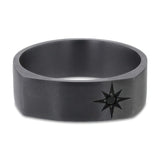 7mm Starburst Black Diamond Wedding Band