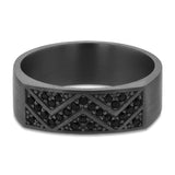 7mm Black Diamond Zigzag Tantalum Wedding Band