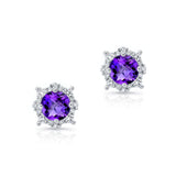1.00ct. Unique Halo Amethyst Studs