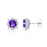 1.00ct. Unique Halo Amethyst Studs