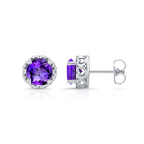 Unique 1 Carat Amethyst Studs