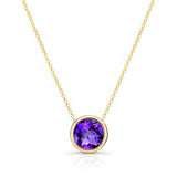 Bezel Amethyst Necklace