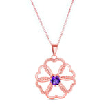 Amethyst Intertwined Hearts Necklace