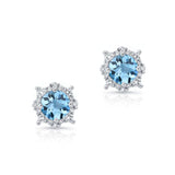 1.00ct. Unique Halo Aquamarine Studs