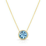 Bezel Aquamarine Necklace