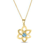 Aquamarine Flower Necklace