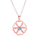 Aquamarine Intertwined Hearts Necklace