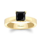 Princess Cut Solitaire Black Diamond Ring