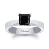 Princess Cut Solitaire Black Diamond Ring