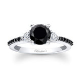 3 Stone Black Diamond Ring