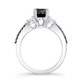 3 Stone Black Diamond Ring