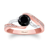 Bypass Black And White Diamond Ring