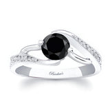 Bypass Black And White Diamond Ring