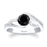 Bypass Black And White Diamond Ring