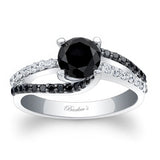 1 Carat Round Cut Black Diamond Ring