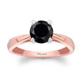 Tapered Black Diamond Solitaire Ring
