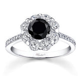 2 Carat Black And White Diamond Halo Ring