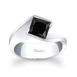 1 Carat Princess Cut Solitaire Black Diamond Ring