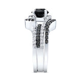 1 Carat Black Diamond Wedding Set With 2 Bands