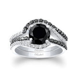 1 Carat Black Diamond Wedding Set