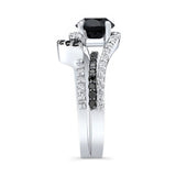 1 Carat Black Diamond Wedding Set
