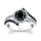 Contemporary Black Diamond Engagement Ring