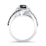 Contemporary Black Diamond Engagement Ring