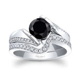 Channel Black And White Diamond Bridal Set