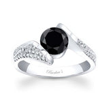 Pave Round Black And White Diamond Ring